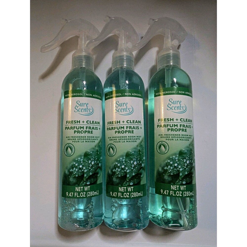 Sure Scents Fresh Clean Room Mist Air Freshener 3-Pack 9.47oz Home Spray